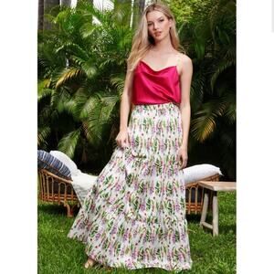 Cami NYC Revolve Busy Pearl Strap Silk Cami Raspberry Size L